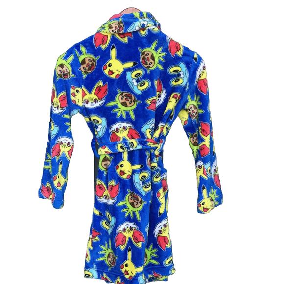 Pokémon Size Small Pikachu Super Soft Blue Robe - Picture 2 of 3